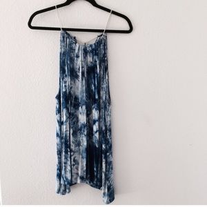 Blue tie die sabo dress